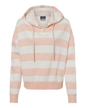 Load image into Gallery viewer, MV Sport - Women&#39;s Striped Fleece Boxy Hooded Sweatshirt - W21721
