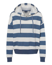Load image into Gallery viewer, MV Sport - Women&#39;s Striped Fleece Boxy Hooded Sweatshirt - W21721
